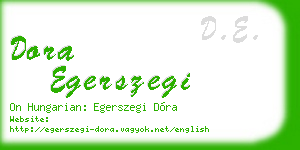 dora egerszegi business card